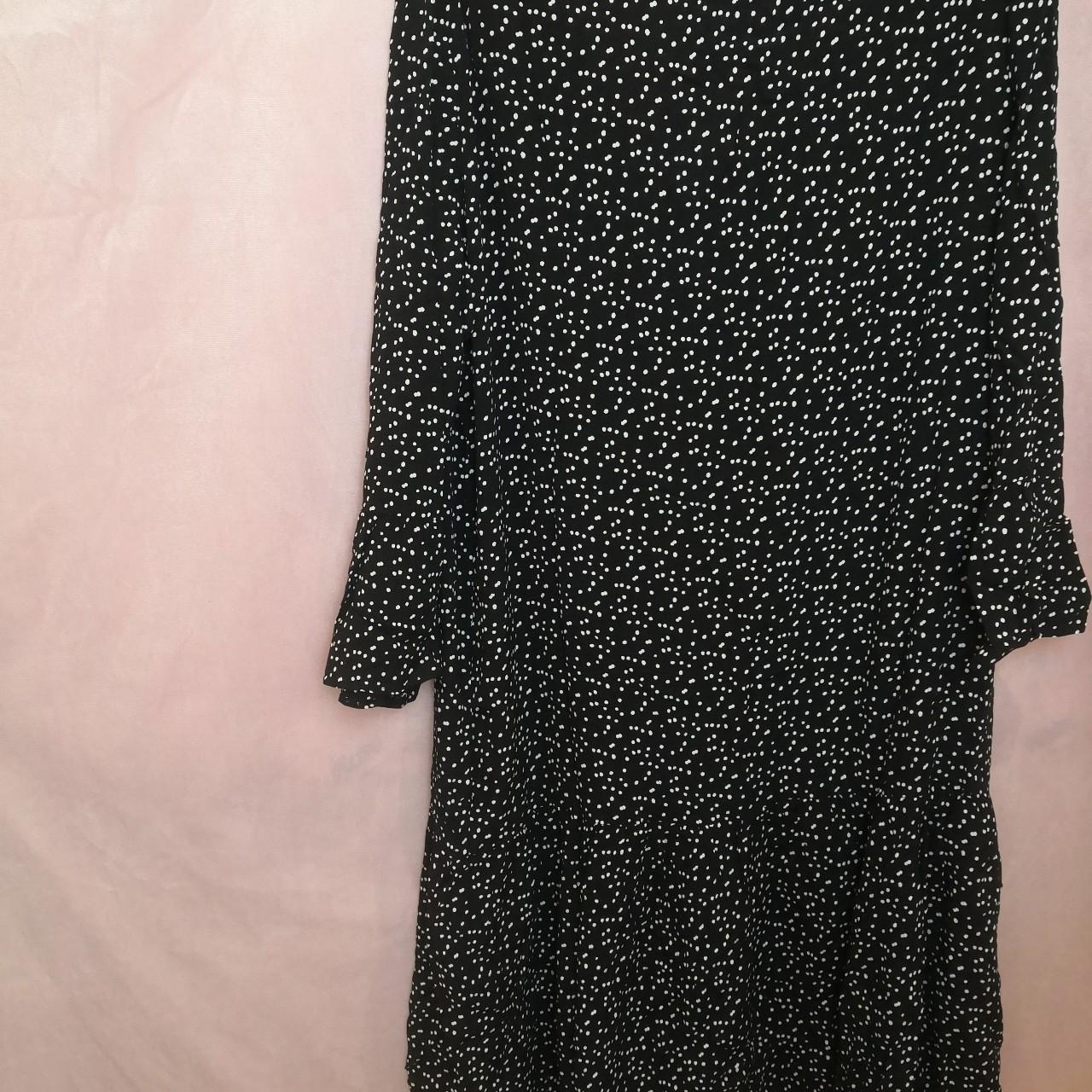 Spot Print Tiered Midi Dress